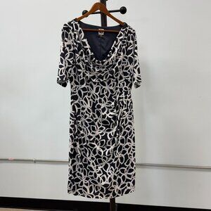Anne Klein Navy & White S/S Dress Size 14